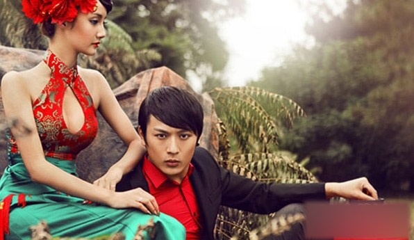 唯美个性的中式婚纱照图片欣赏 打造大气尊贵